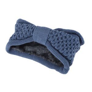 Comfortable Bow Warm Headband Blue